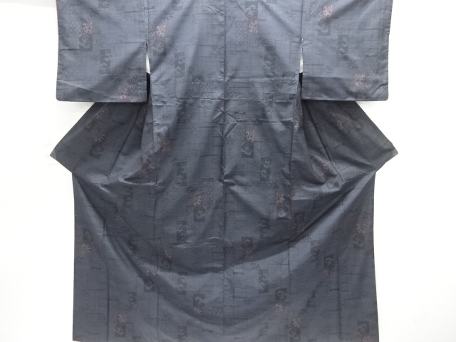 JAPANESE KIMONO / DORO OSHIMA TSUMUGI (7 maruki) / WOVEN BAMBOO GRASS